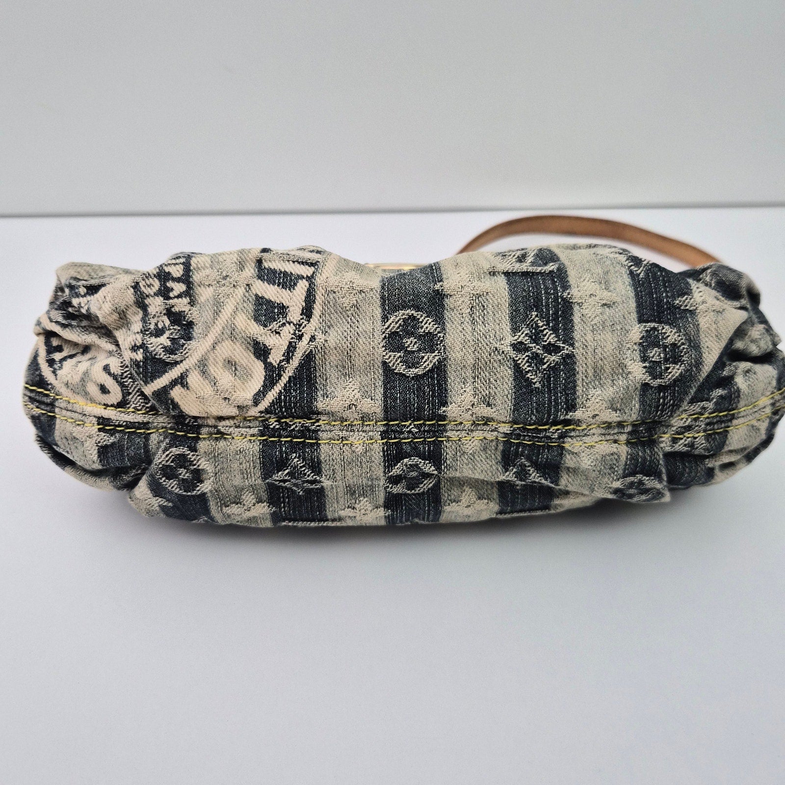 Louis Vuitton Blue Denim Raye Mini Pleaty Shoulder Bag
