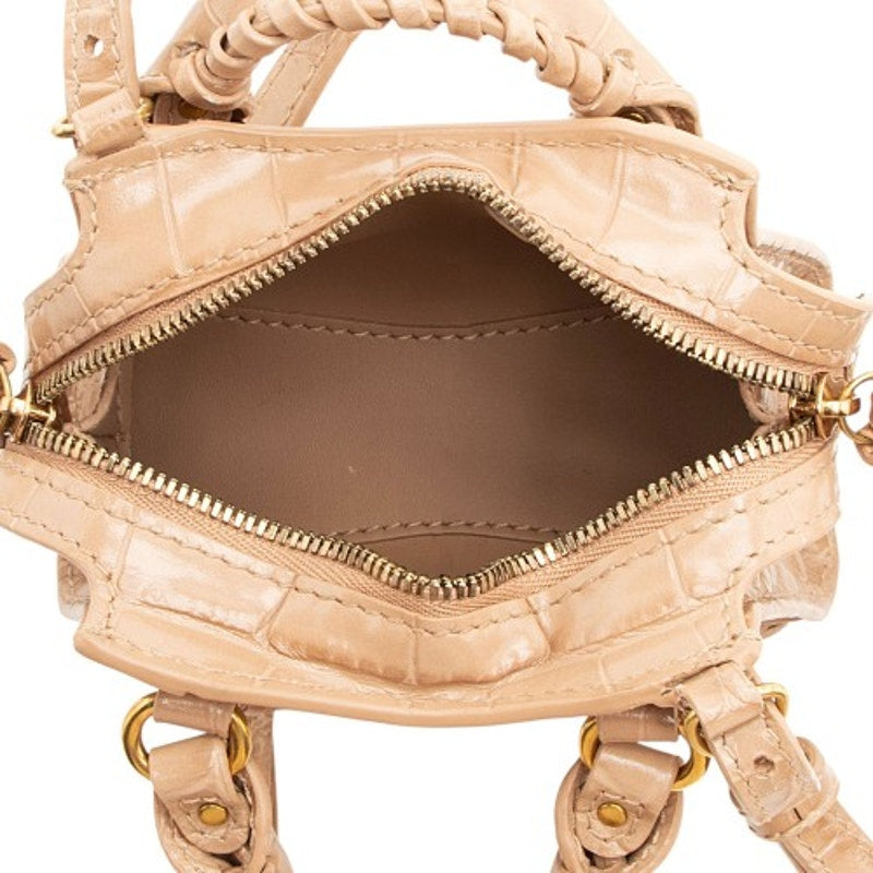 Balenciaga Croc Beige Super Nano Neo Classic City Crossbody