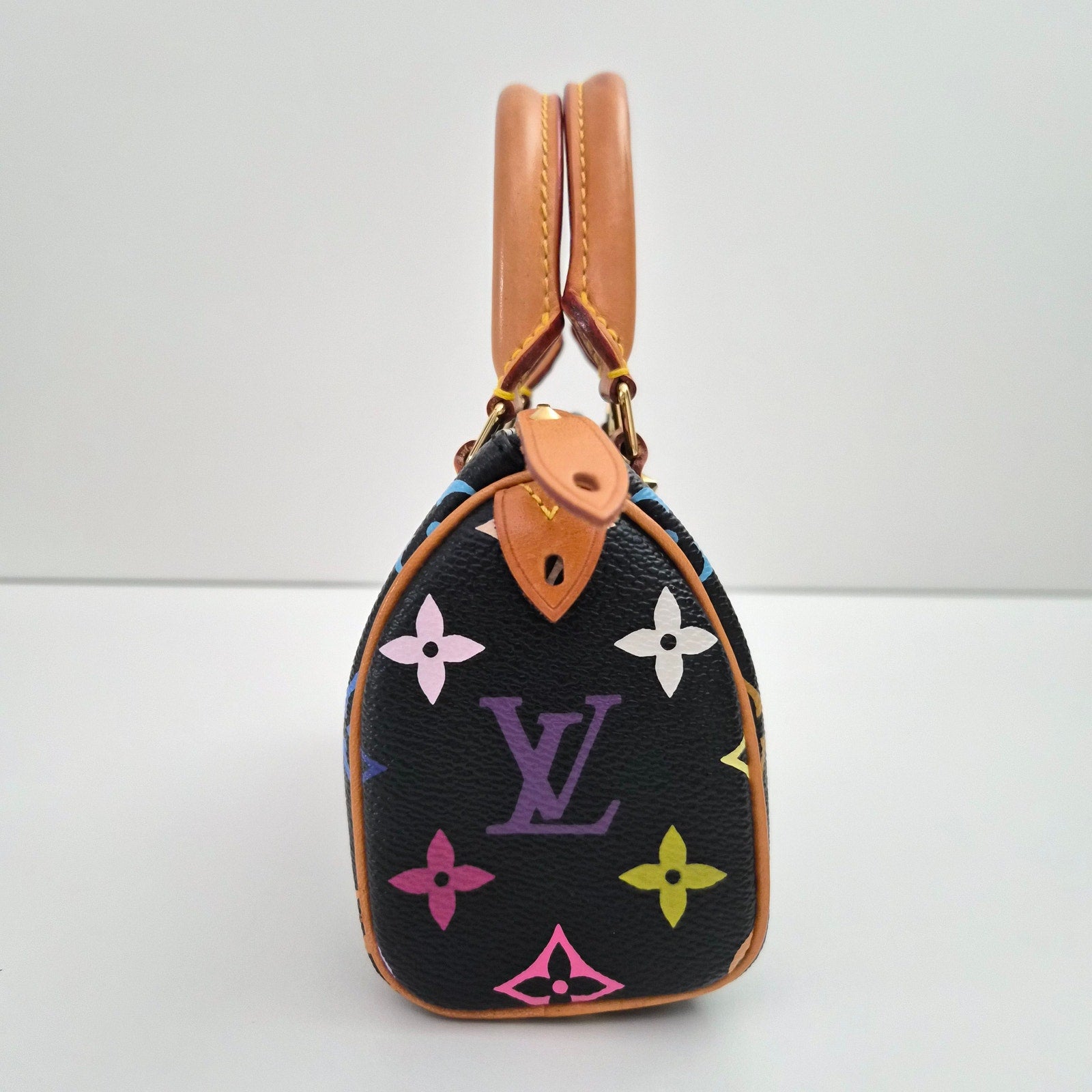 Louis Vuitton Takashi Murakami Black Multicolor Mini Speedy