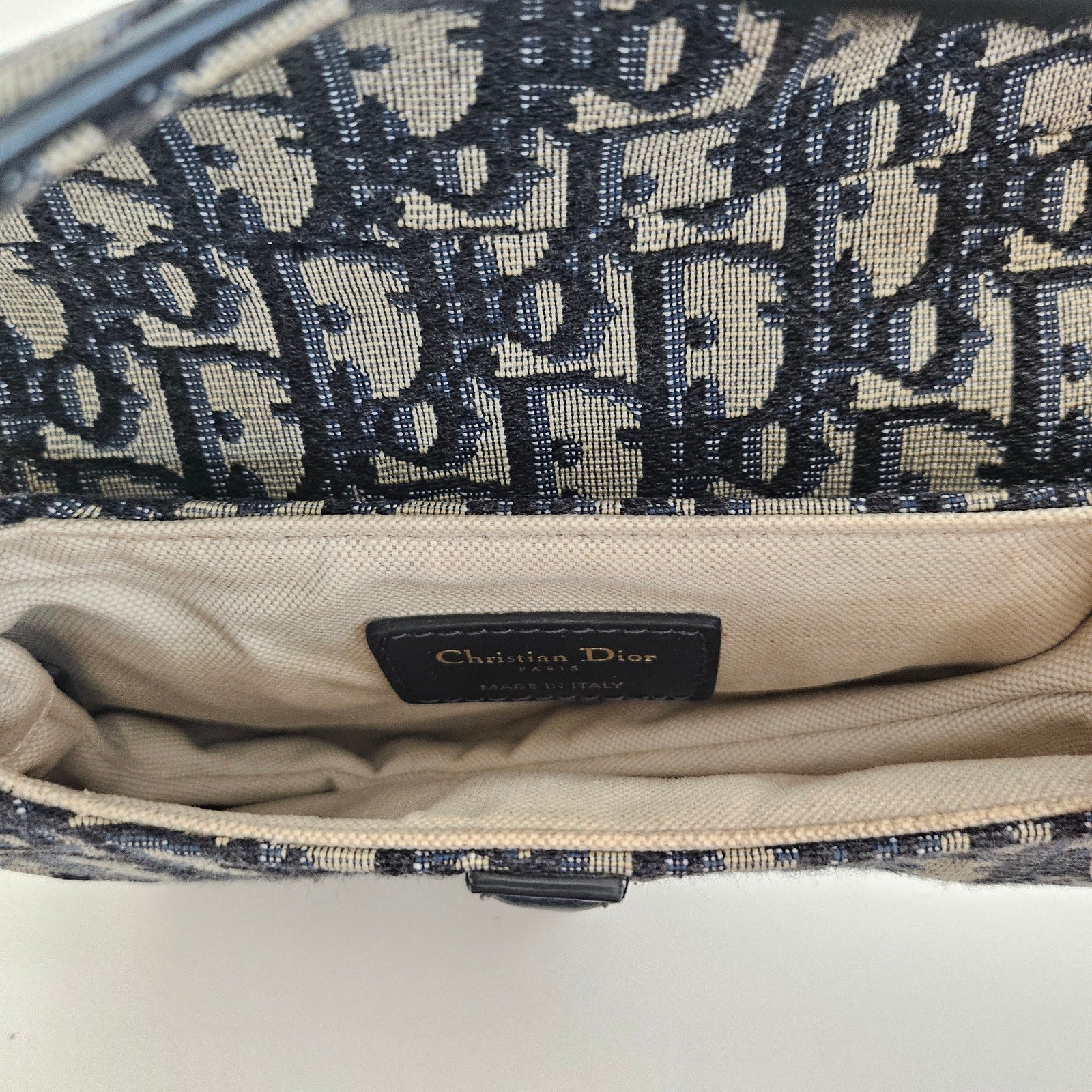 Christian Dior Oblique Mini Saddle Bag Blue