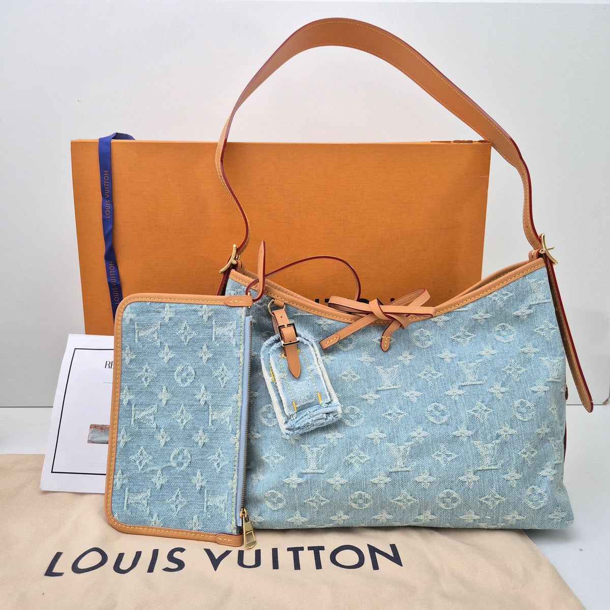 Louis Vuitton Monogram Denim CarryAll PM Sky Blue