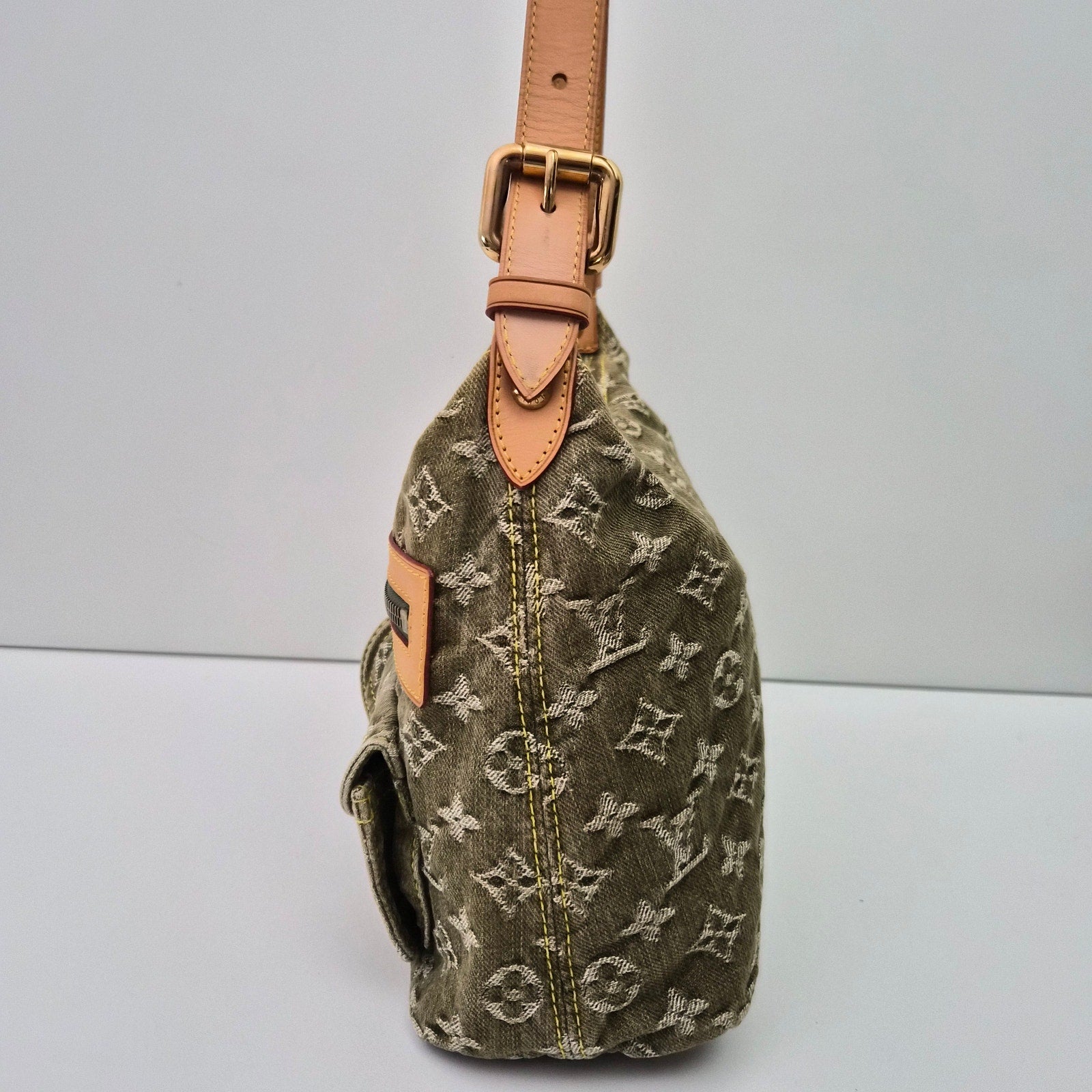 Louis Vuitton Green Denim Monogram Denim Baggy PM Bag