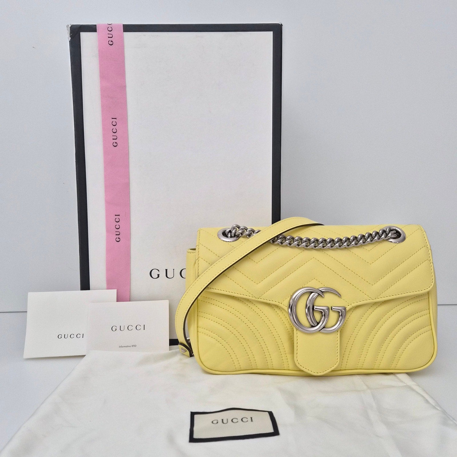 Gucci Marmont Small Leather Shoulder Bag Yellow