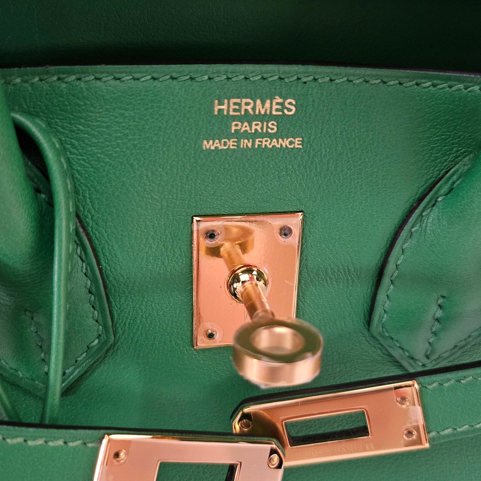 Hermes Birkin 25 Swift Leather Bambou Green with Gold Hardware