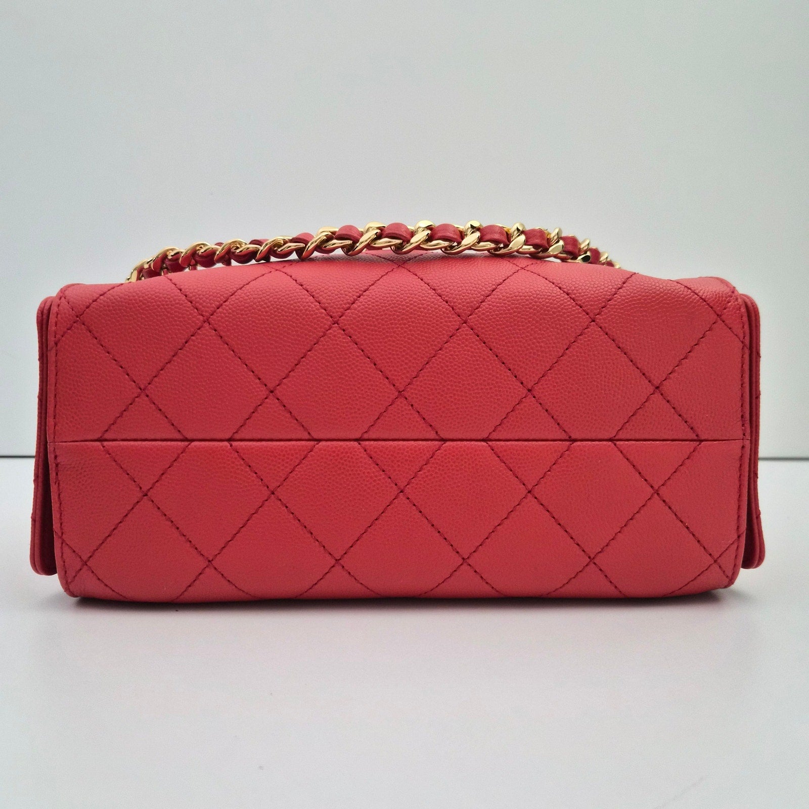 Chanel 25 Mini Red Caviar Shoulder Bag