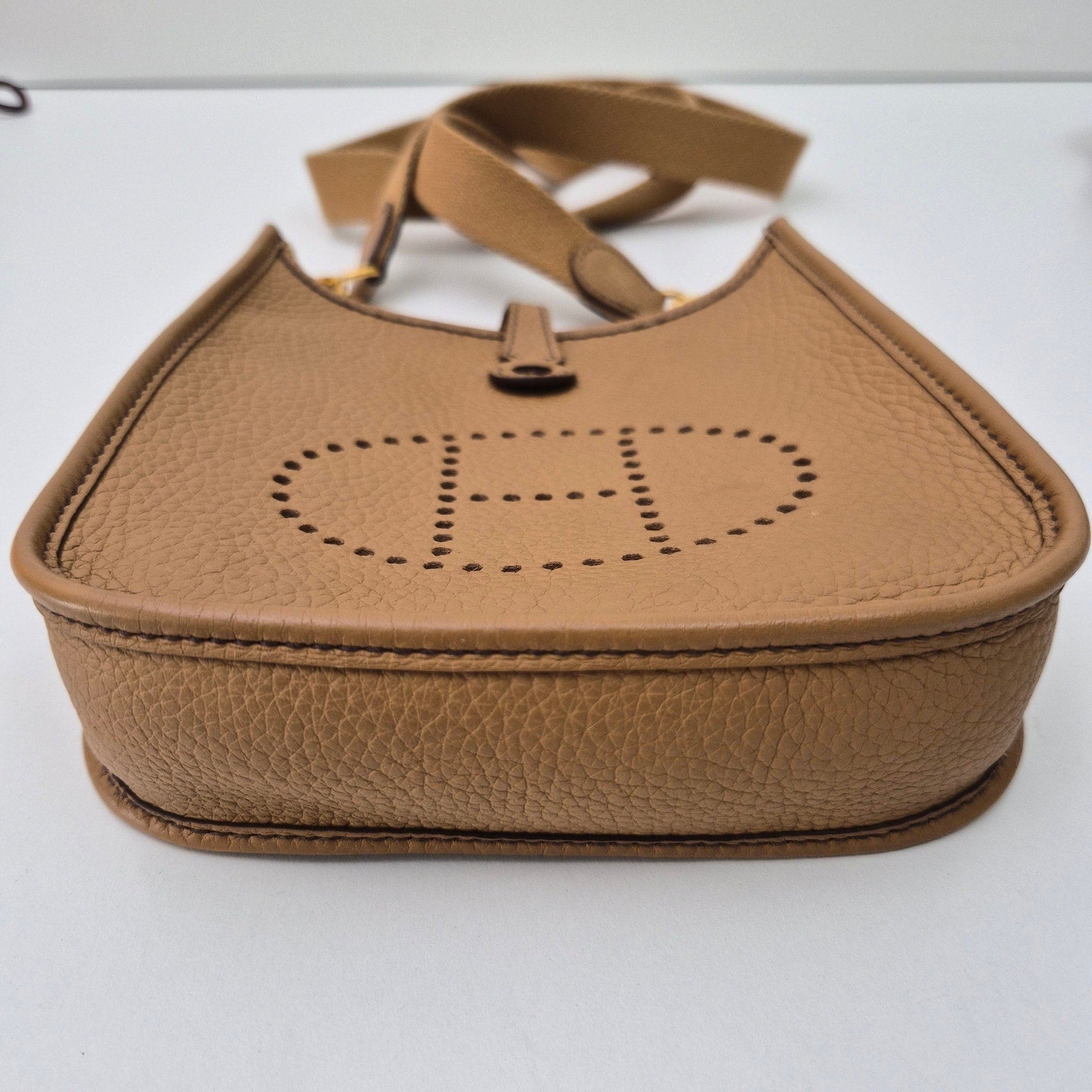 Hermes Evelyne Tpm Clemence Leather Cross Body Bag Tabac Camel Brown