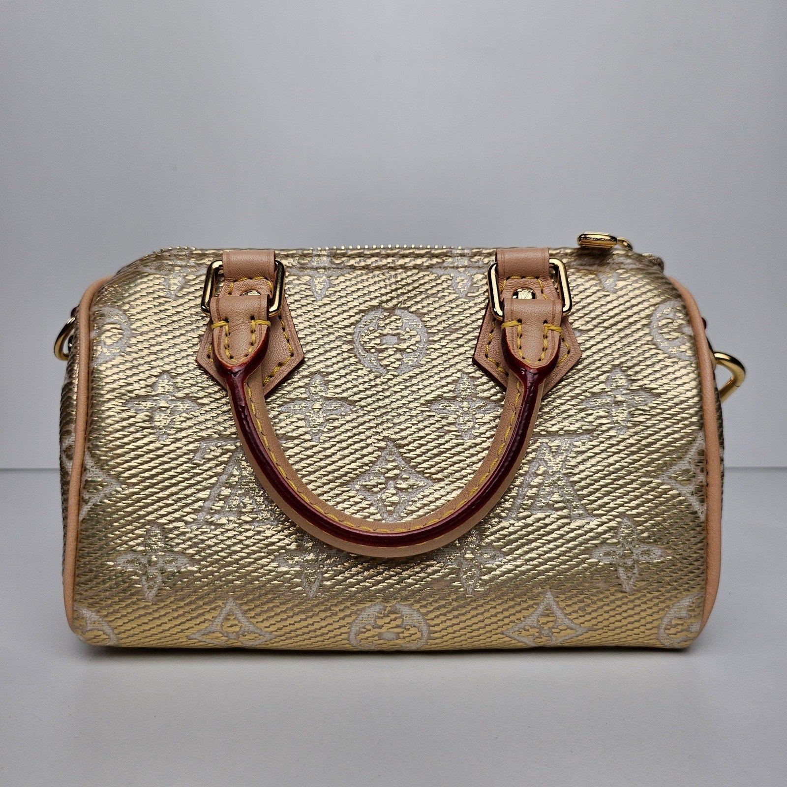 Louis Vuitton Monoglam Nano Speedy Gold