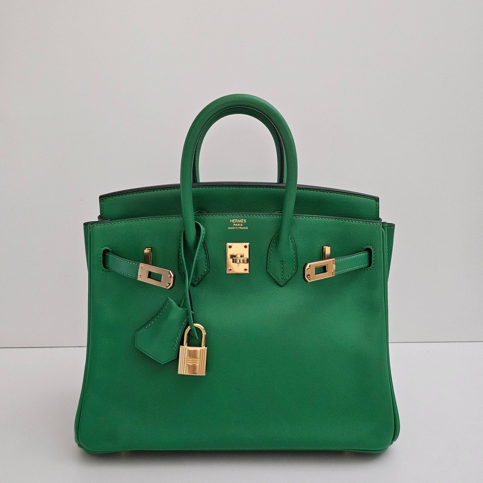 Hermes Birkin 25 Swift Leather Bambou Green with Gold Hardware