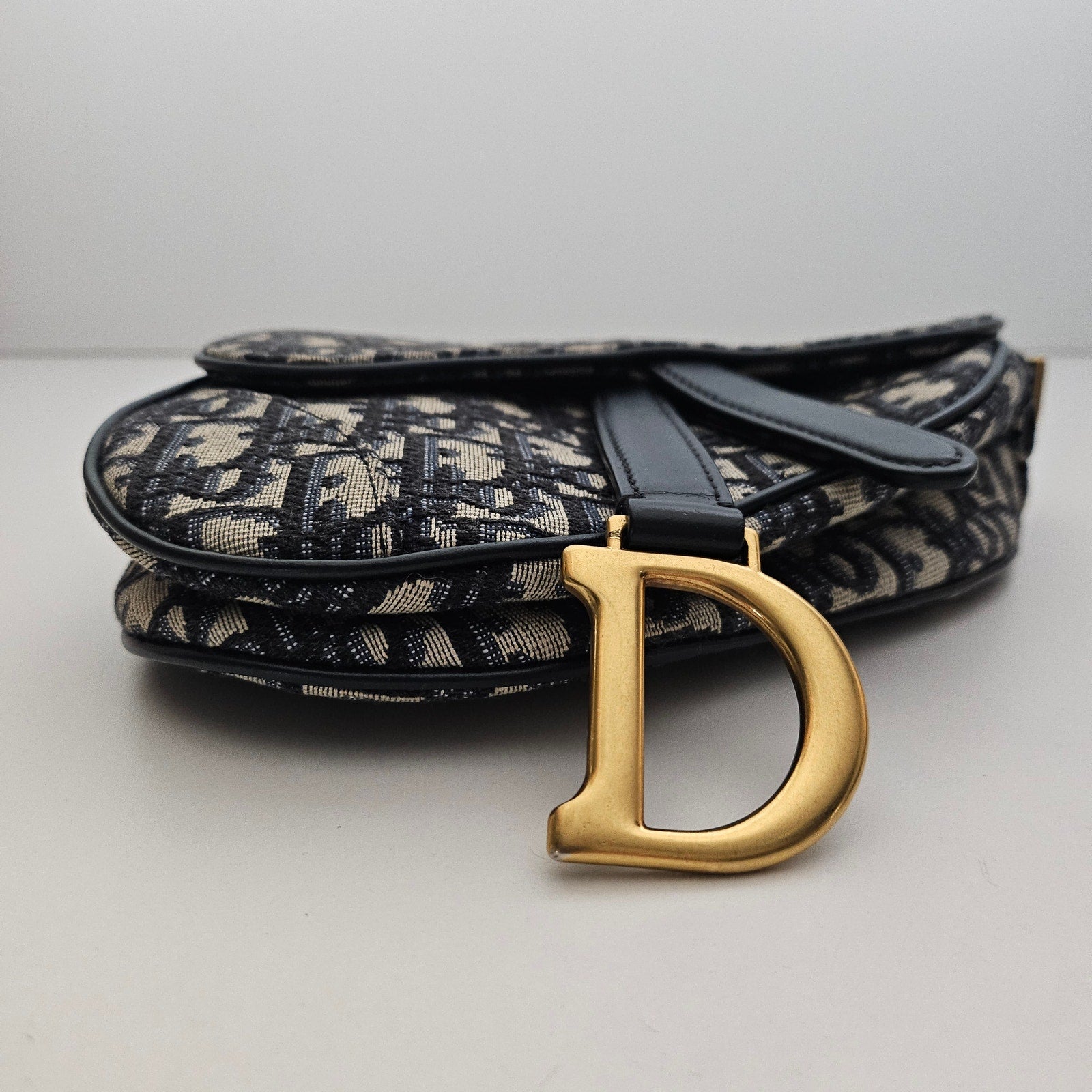 Christian Dior Oblique Mini Saddle Bag Blue