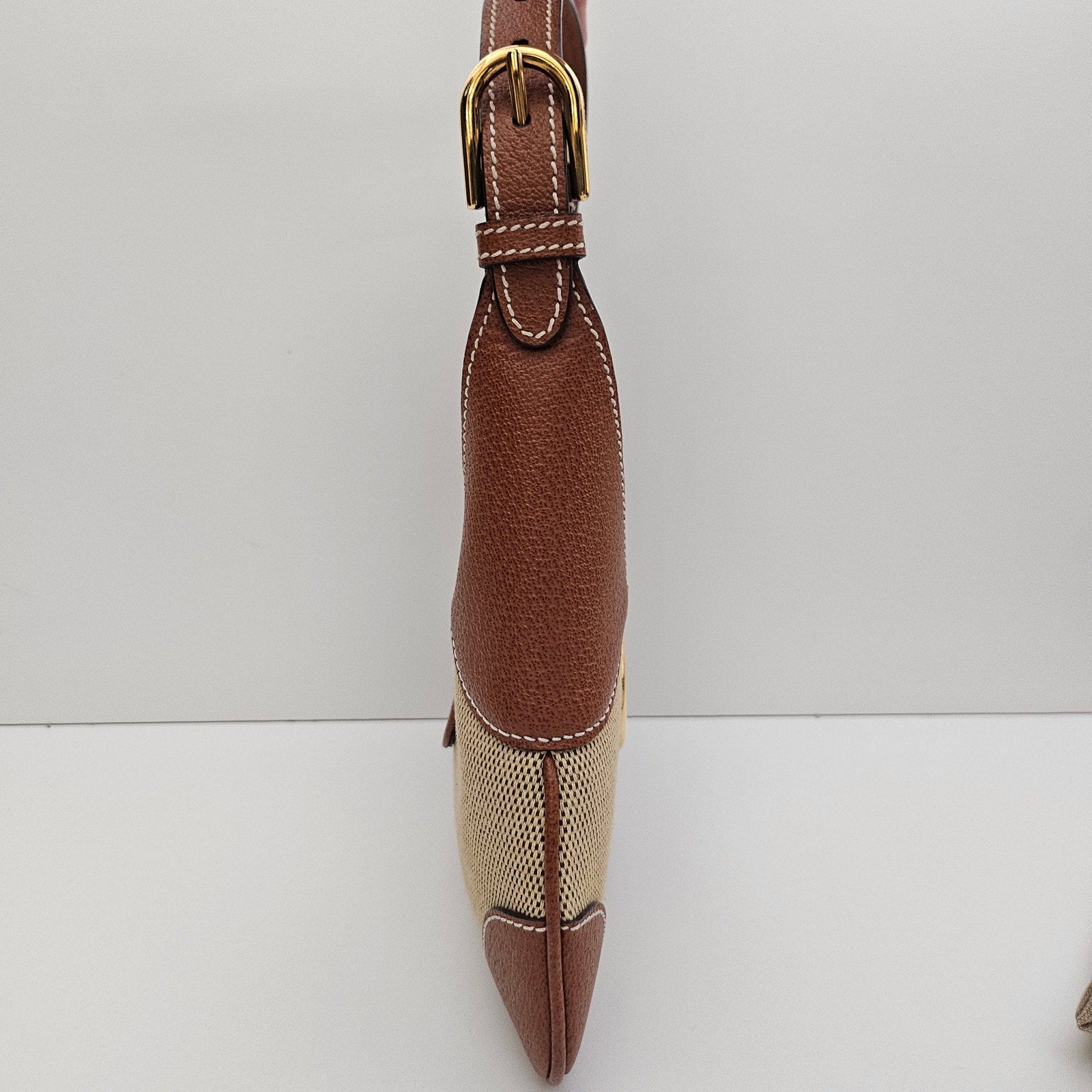 Gucci Aphrodite Small Canvas and Leather Brown Shoulder Bag