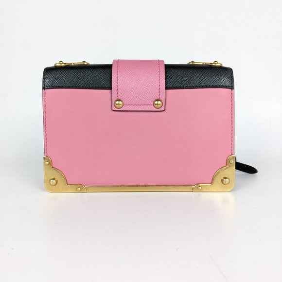 PRADA: Monochrome bag in saffiano leather - Blush Pink