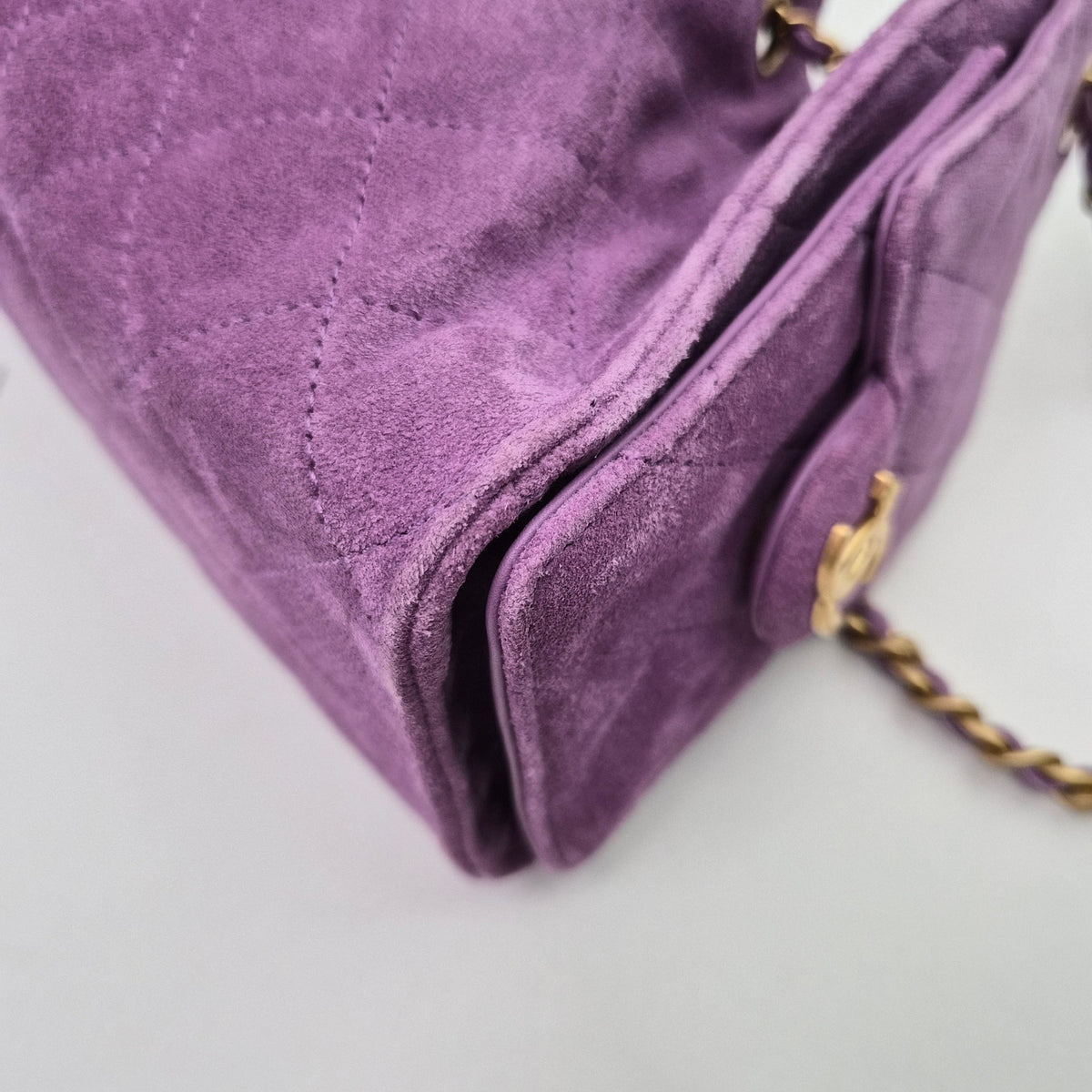 Chanel 25 Mini Purple Suede Shoulder Bag