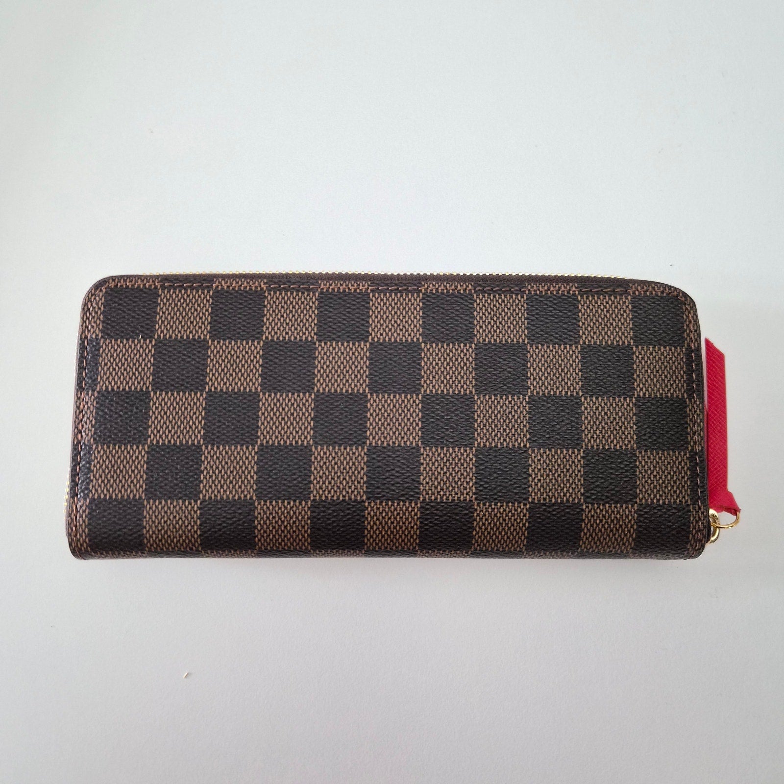 Louis Vuitton Damier Ebene Clemence Wallet Cherry