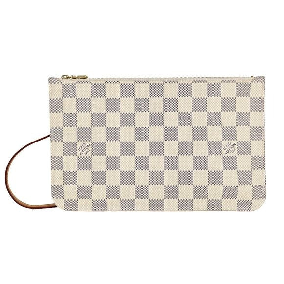 Louis Vuitton Neverfull Damier Azur Canvas Wristlet