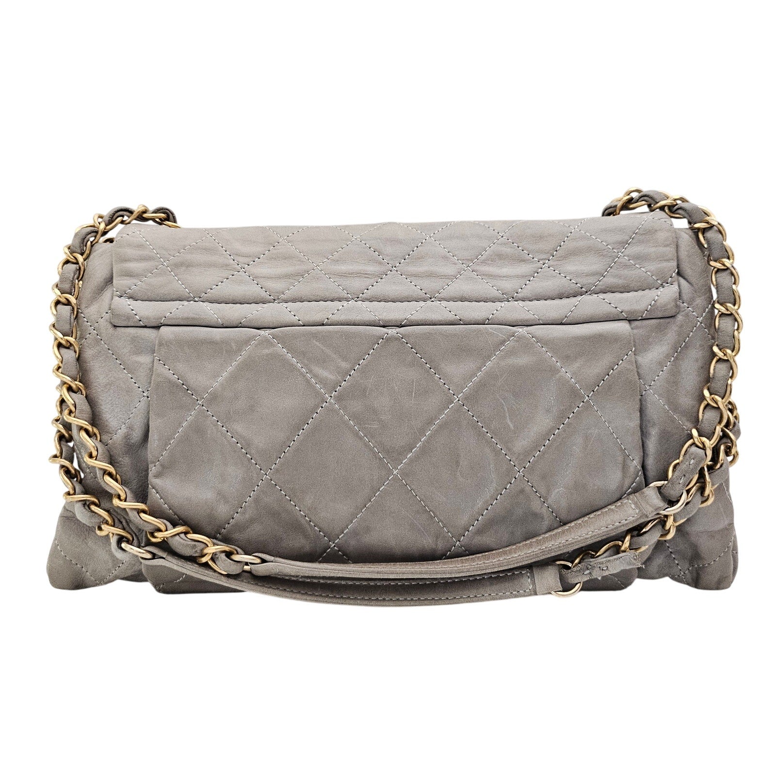 Chanel Grey Calfskin Chic Accordion Small Flap Bag