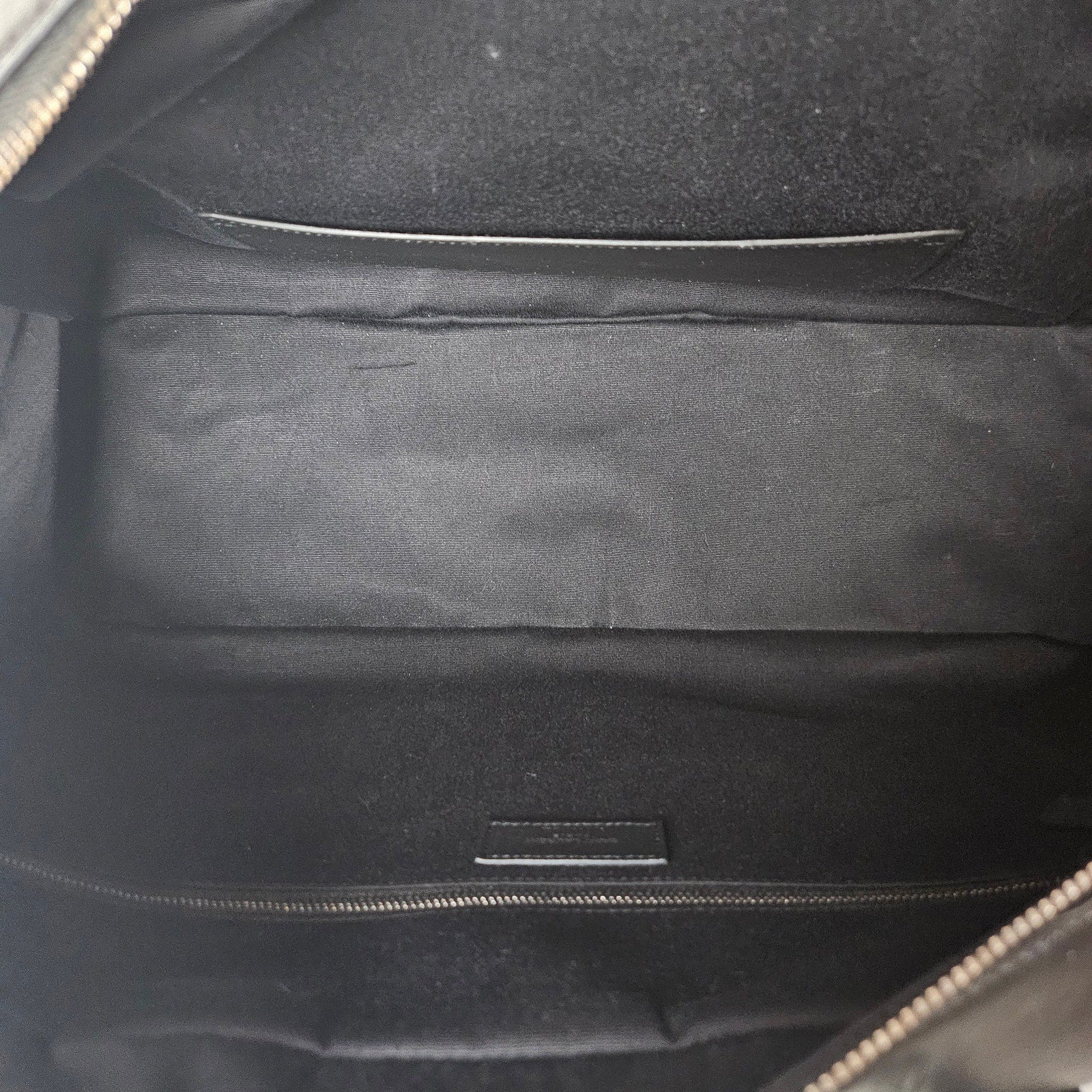 Saint Laurent Calfskin Miles Logo Bowler Duffel Bag Black
