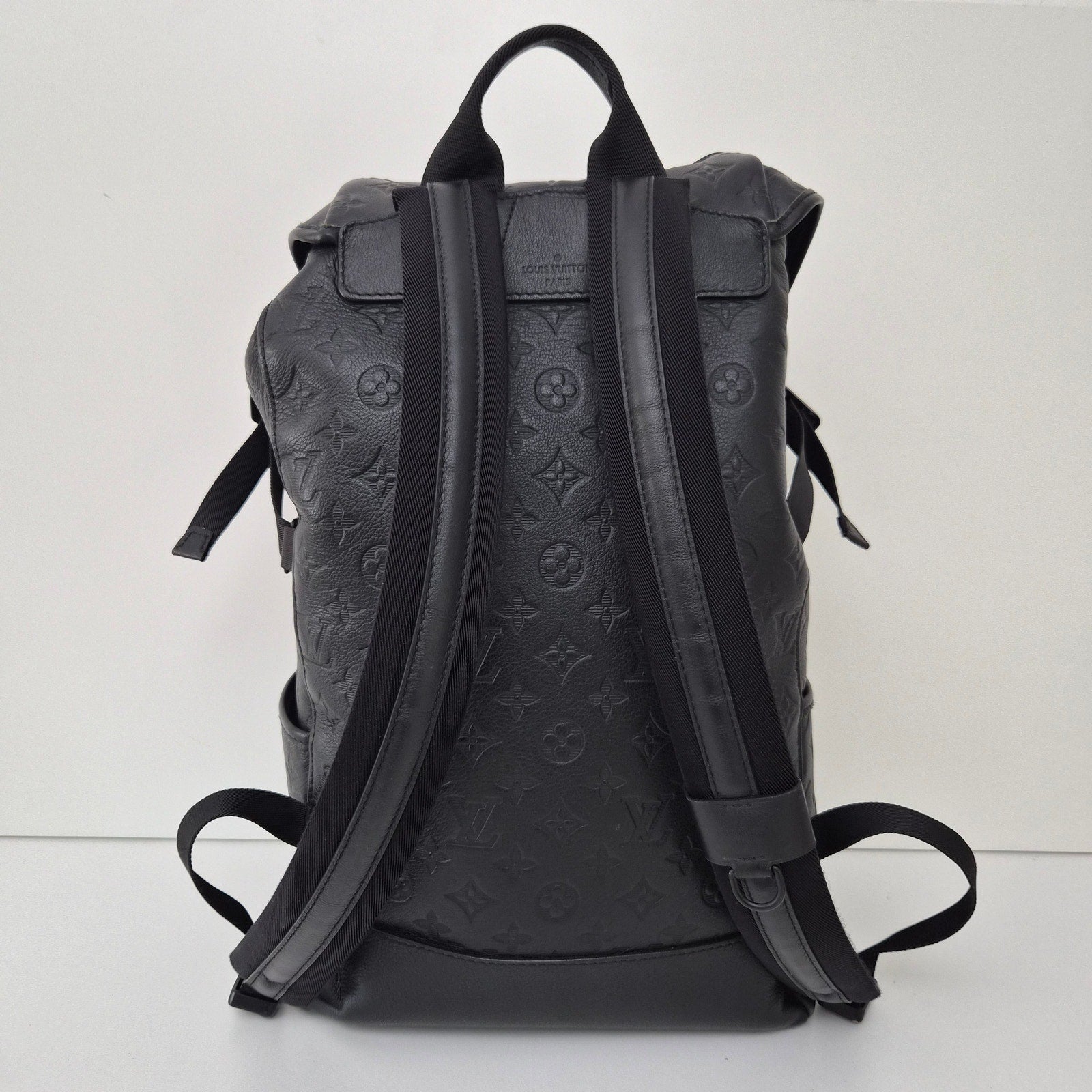 Louis Vuitton Calfskin Monogram Shadow Getaway Backpack Black