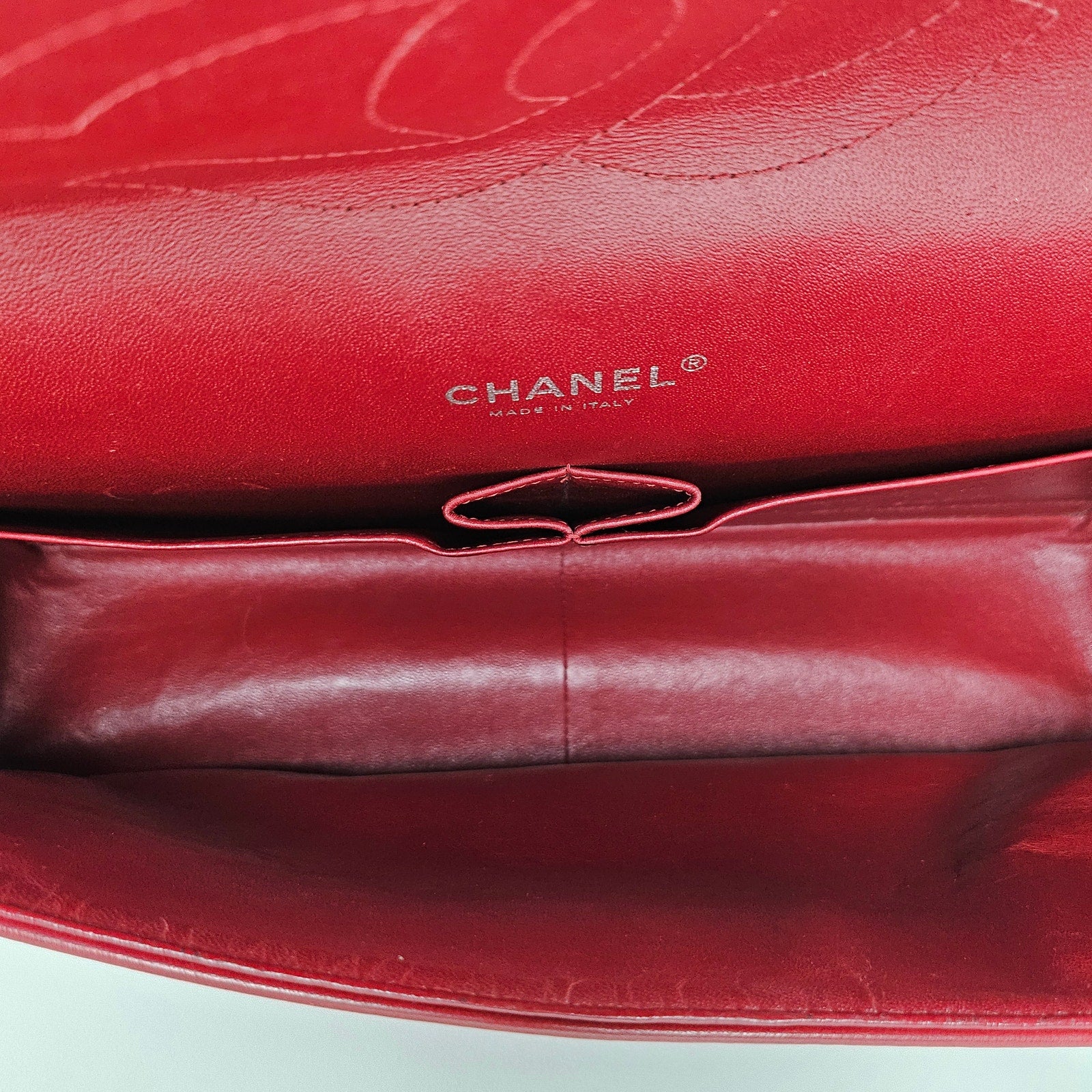 Chanel Burgundy Red Maxi Lambskin Classic Flap Bag