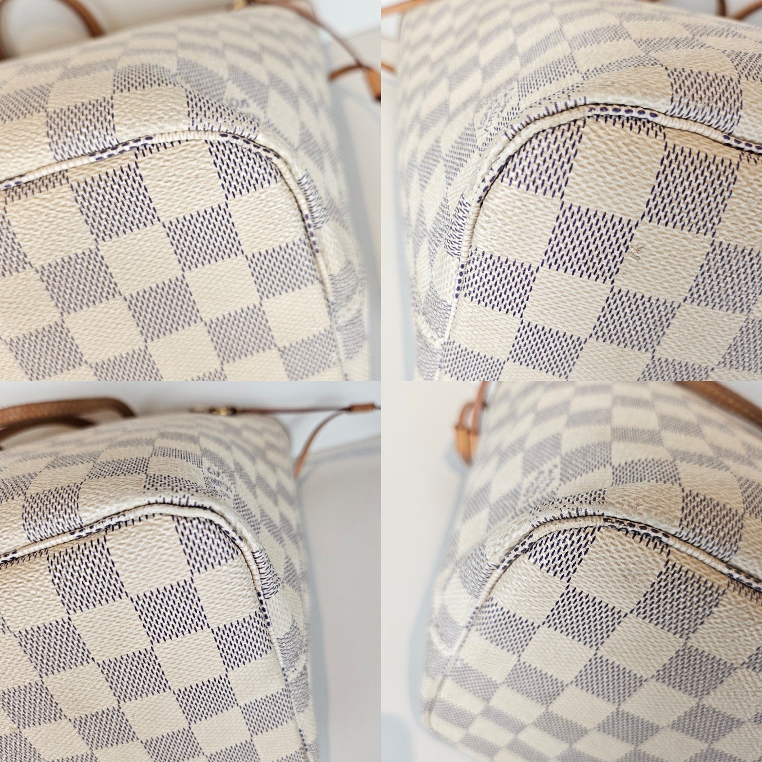 Louis Vuitton Damier Azur Neverfull MM Pink Ballerine Tote