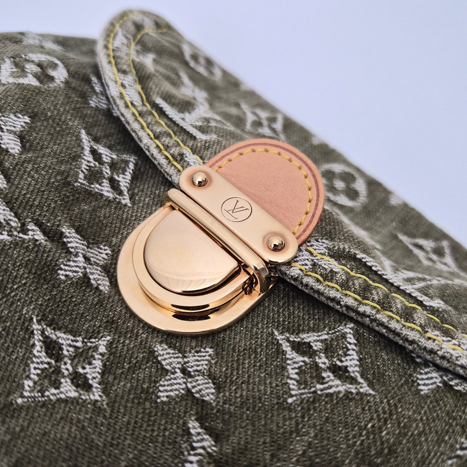 Louis Vuitton Green Denim Mini Pleaty Shoulder Bag