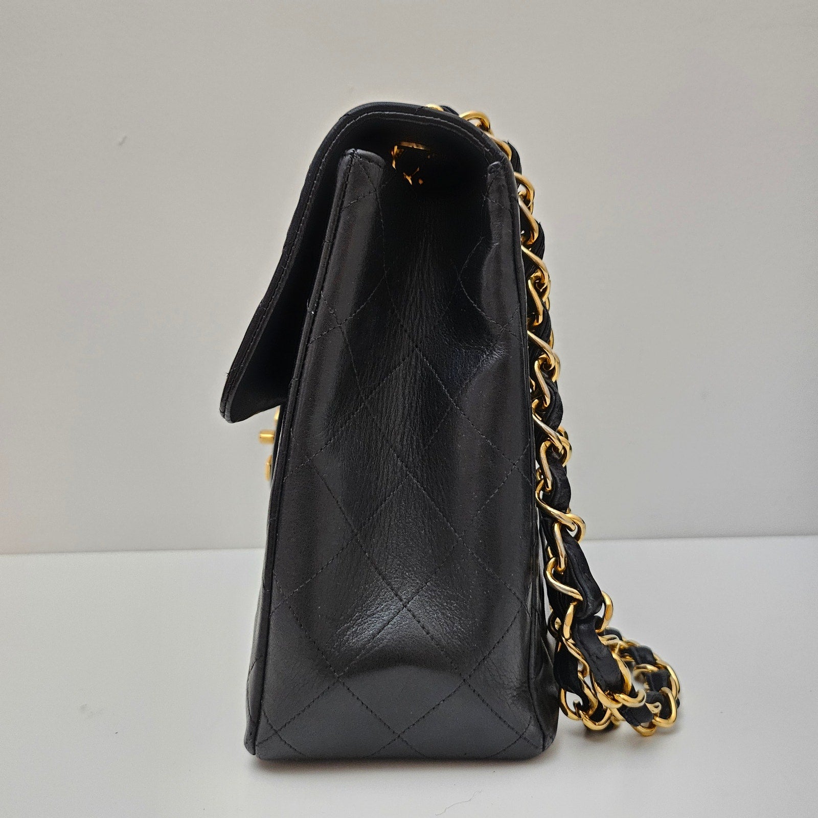 Chanel Lambskin Quilted XL Jumbo Single Flap Black