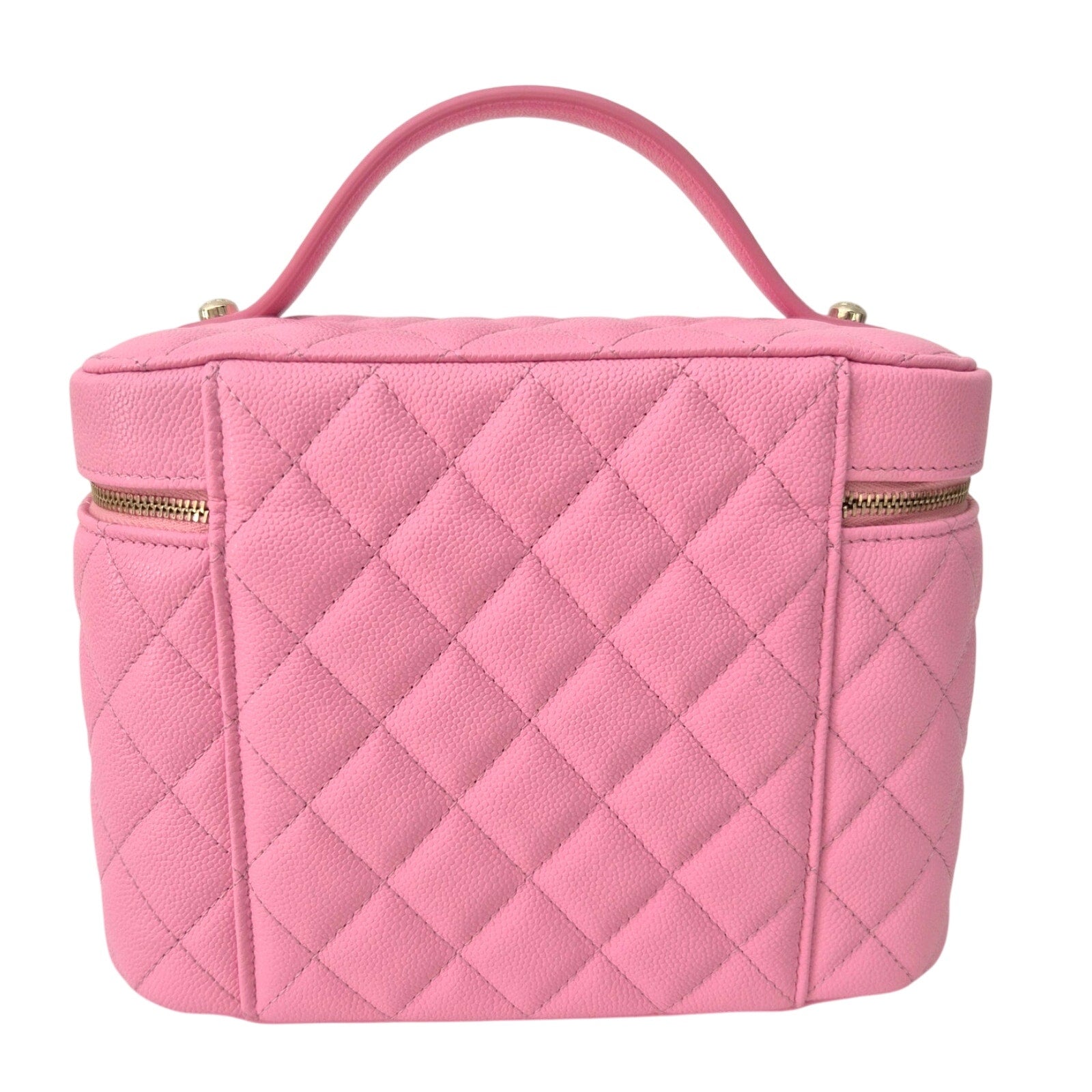Chanel Caviar Quilted Large Vanity Bag with Mirror Pink NWT