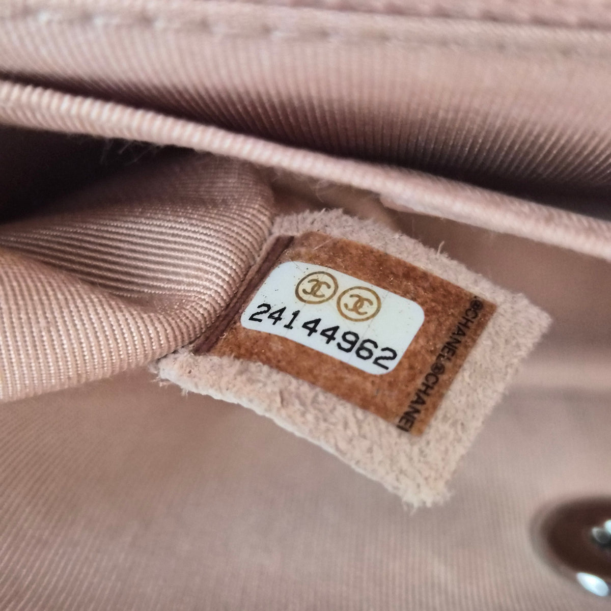 Chanel Caviar Chevron Quilted Small Single Flap Light Pink