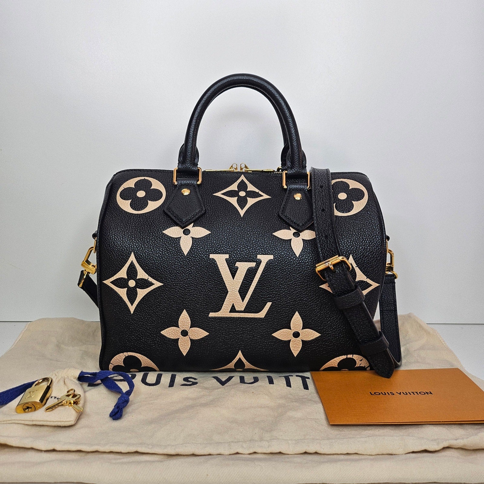 Louis Vuitton Speedy 25 Bandouliere Giant Monogram Empreinte Leather