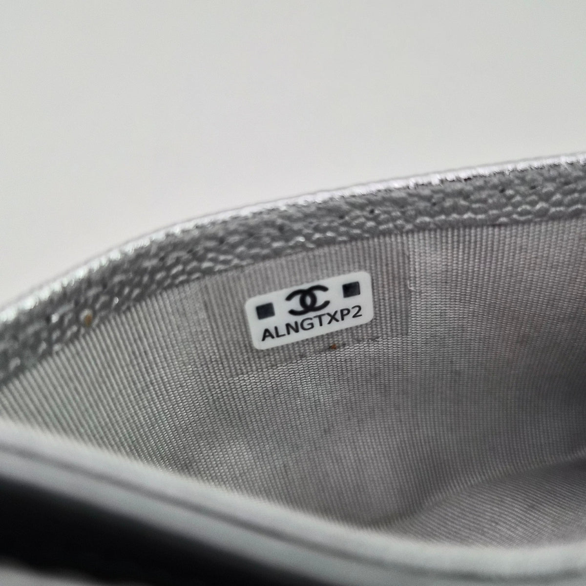 Chanel Silver Caviar Leather Card Holder 2026