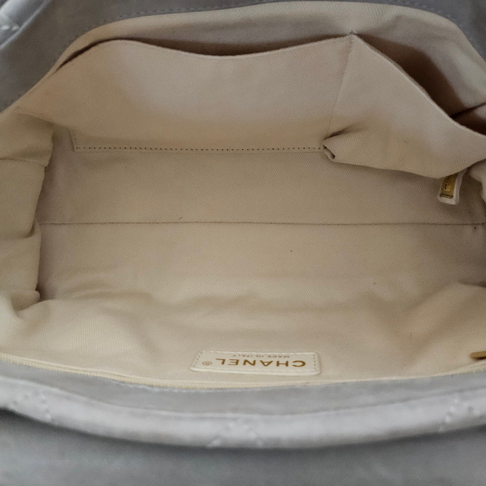 Chanel Grey Calfskin Chic Accordion Small Flap Bag