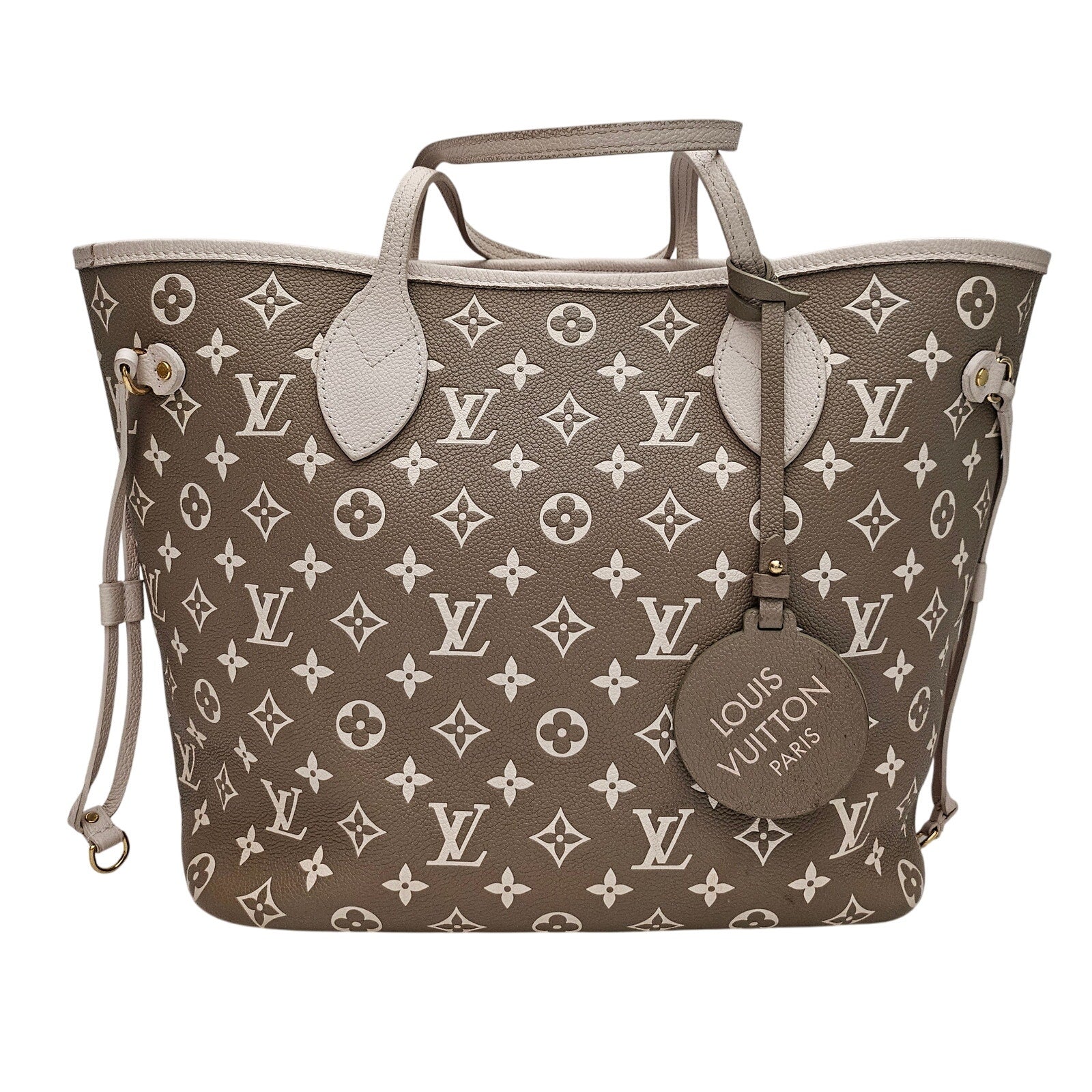 Louis Vuitton Neverfull NM Tote Spring in the City Monogram Empreinte Leather MM Kaki/Beige/Crea