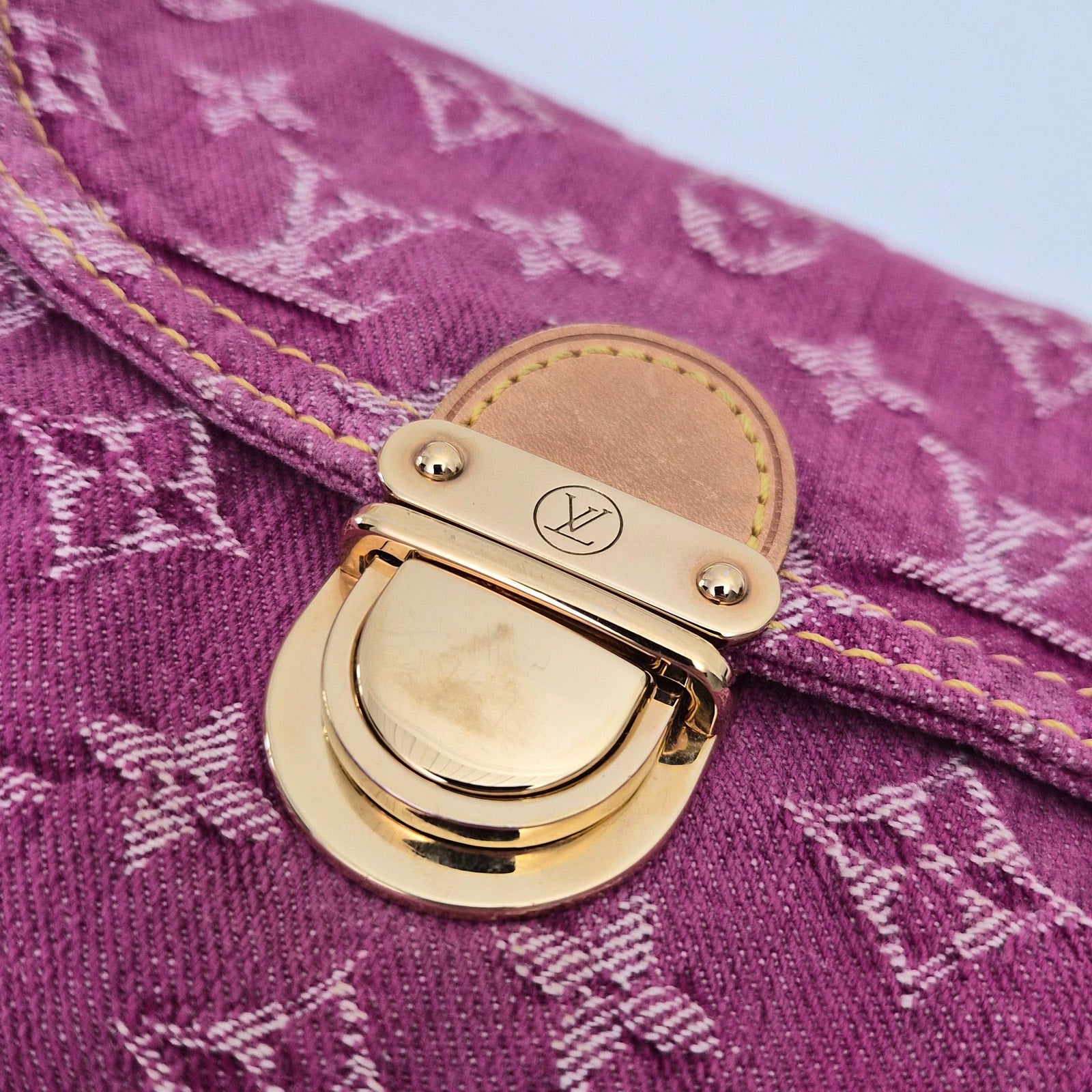 Louis Vuitton Pink Denim Mini Pleaty Shoulder Bag