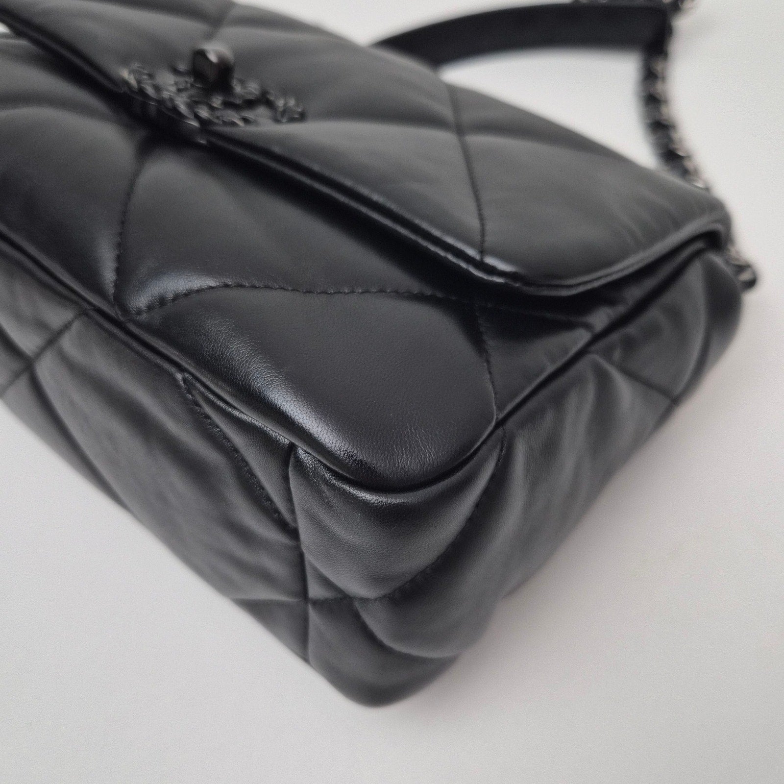 Chanel So Black Lambskin Quilted Small 19 Flap
