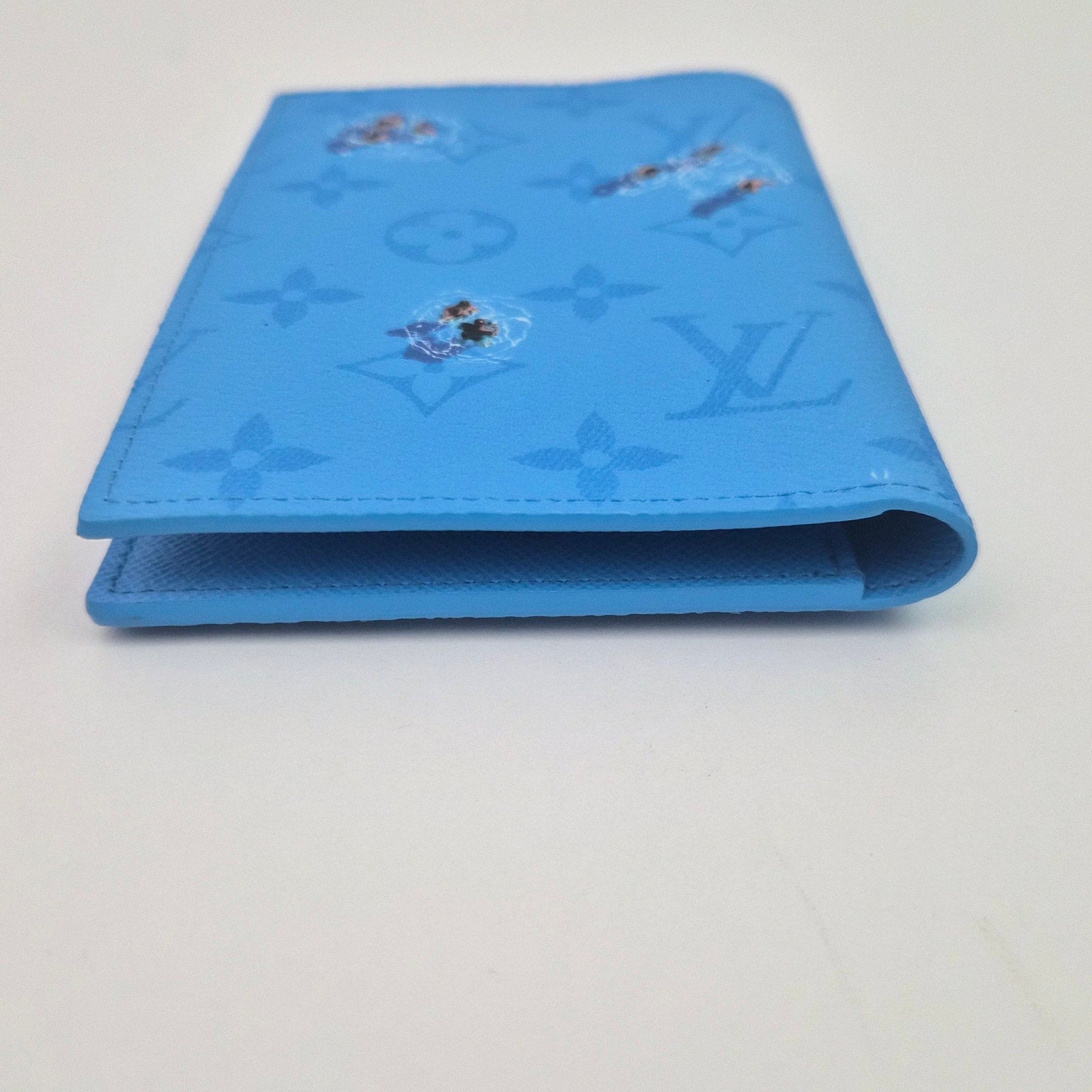 Louis Vuitton Monogram Sports Passport Cover Pool Blue
