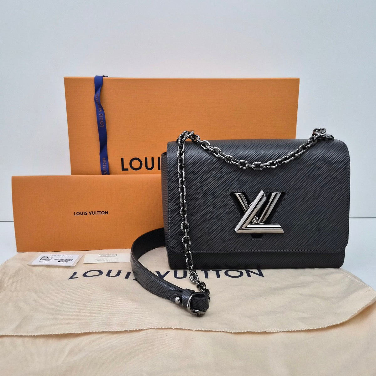 Louis Vuitton Epi Leather Twist MM Shoulder Bag Gray