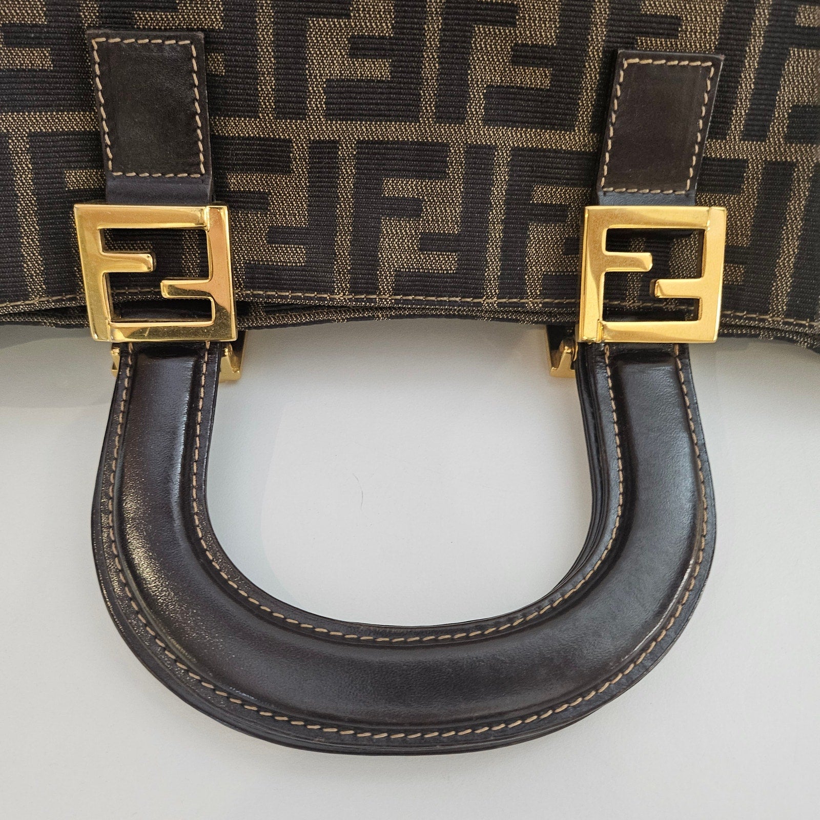 Fendi Zucca Small Holdall Tote Tobacco