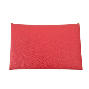 Hermes Epsom Calvi Duo Card Case Capucine