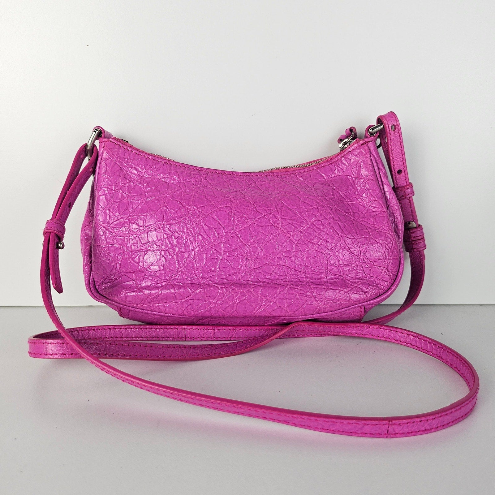 Balenciaga Agneau Arena Le Cagole Mini Bag With Chain Pink
