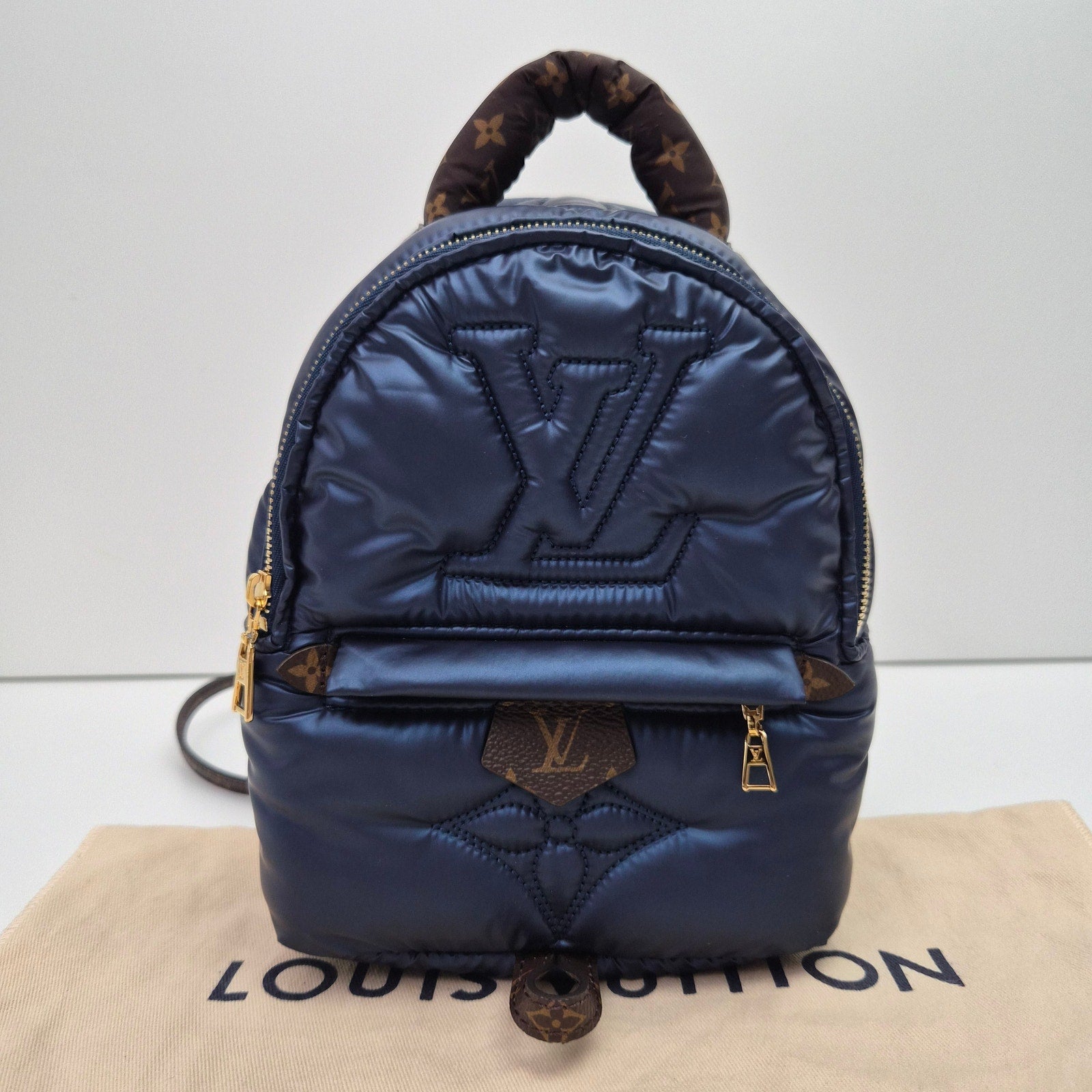 Louis Vuitton Limited Edition Nylon Navy Pillow Palm Springs Mini Backpack Bag