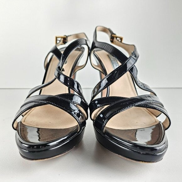 Prada Strappy Sandal Heels Black US 8.5 / EU 38.5