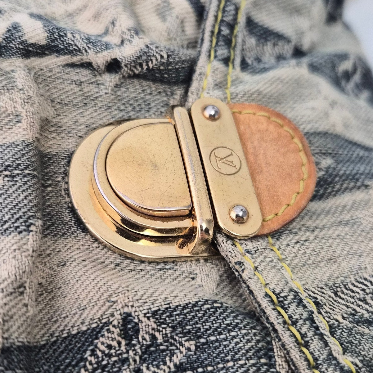 Louis Vuitton Blue Denim Raye Mini Pleaty Shoulder Bag