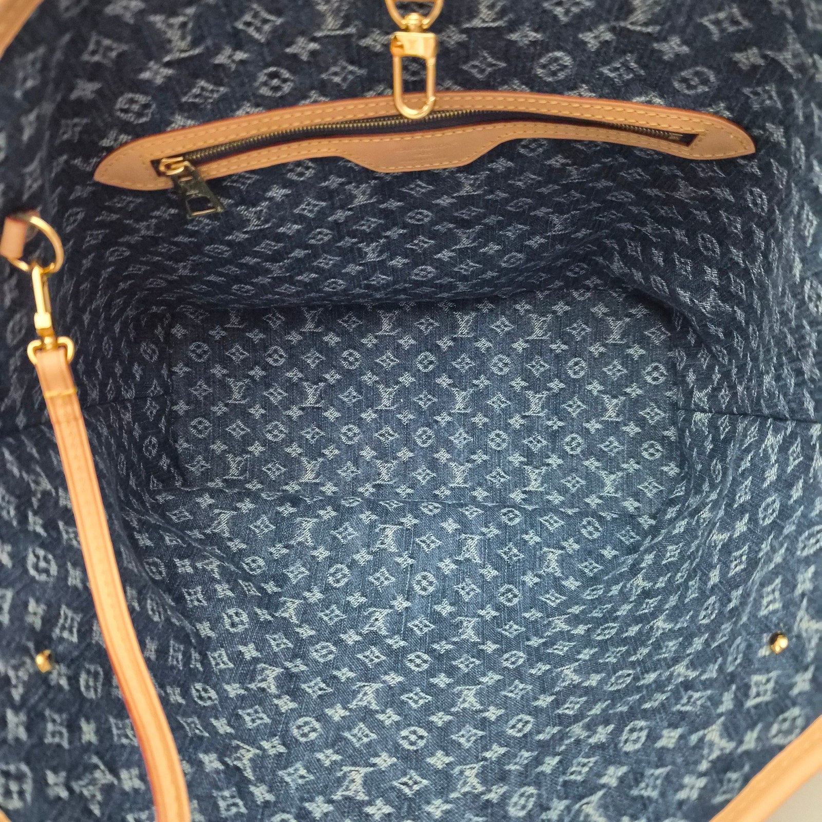 Louis Vuitton Monogram Denim Neo Neverfull MM Blue