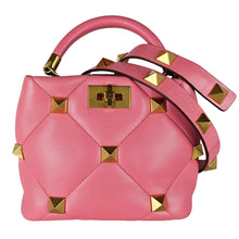 Load image into Gallery viewer, Valentino Garavani Nappa Small Roman Stud The Handle Bag Pink
