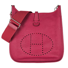 Load image into Gallery viewer, Hermes Clemence Leather III Evelyne PM Crossbody Bag Wine Red

