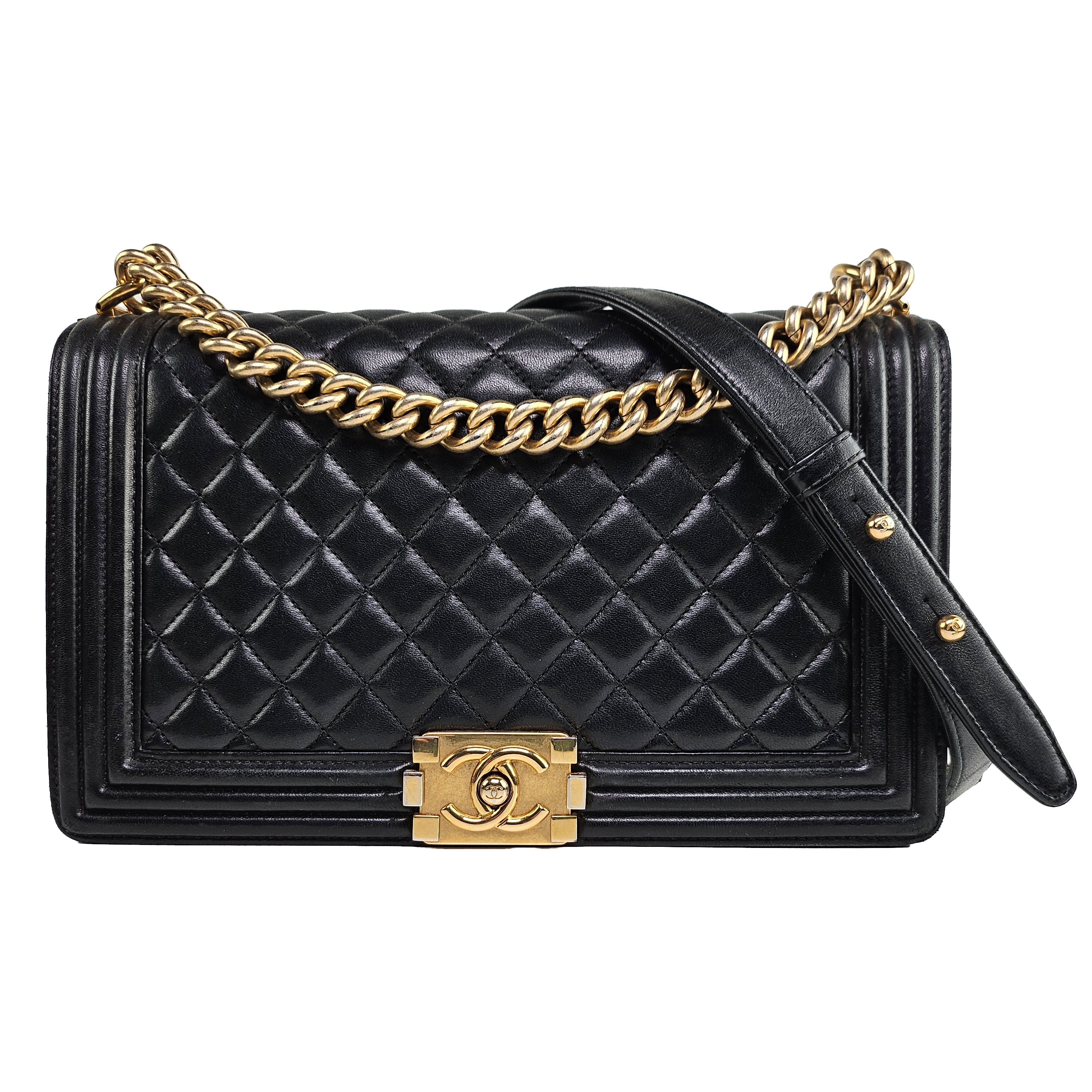 Chanel Lambskin New Medium Boy Bag Black