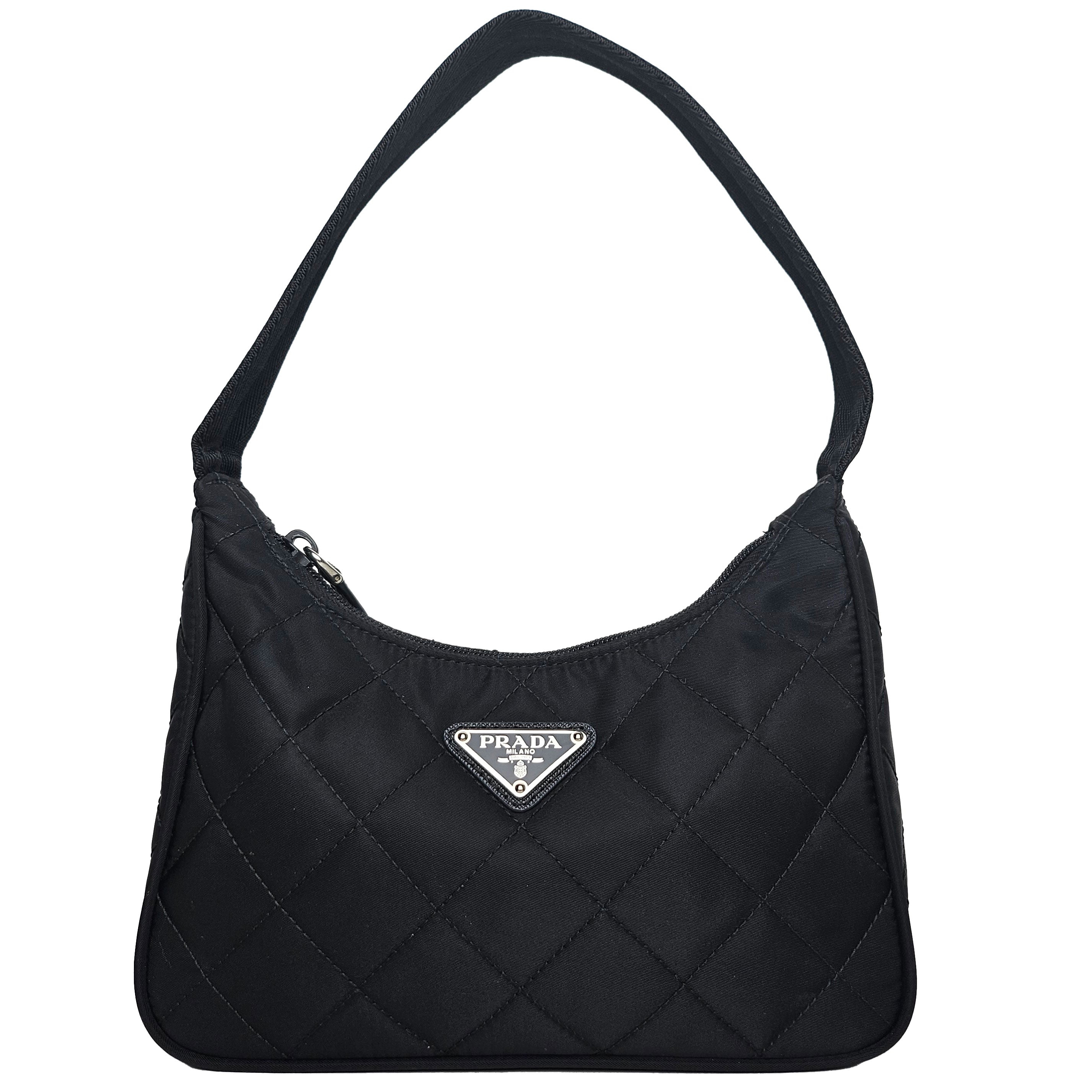 Prada Quilted Re-Nylon Hobo Shoulder Bag Black