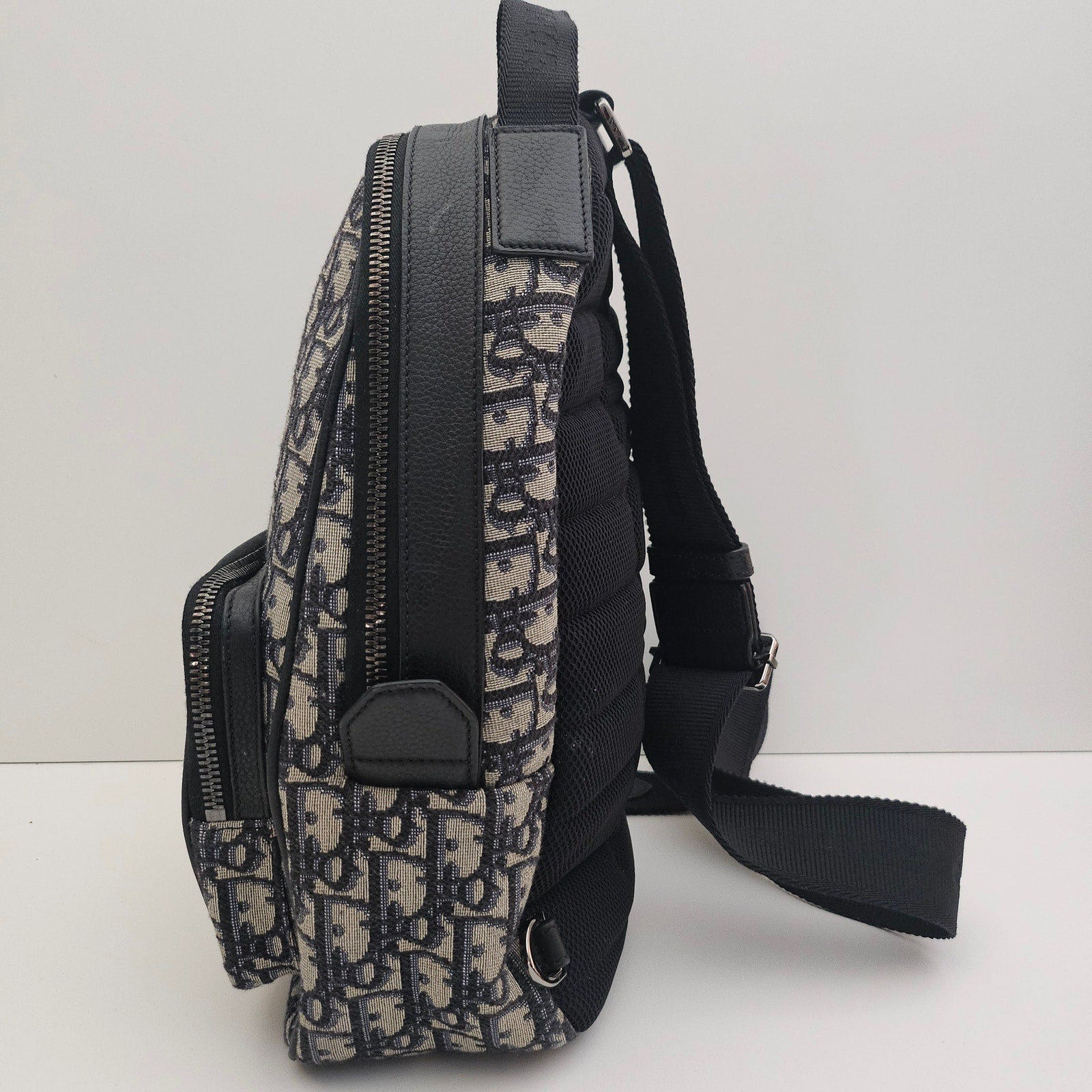 Christian Dior Oblique Mini Rider Backpack Black Blue