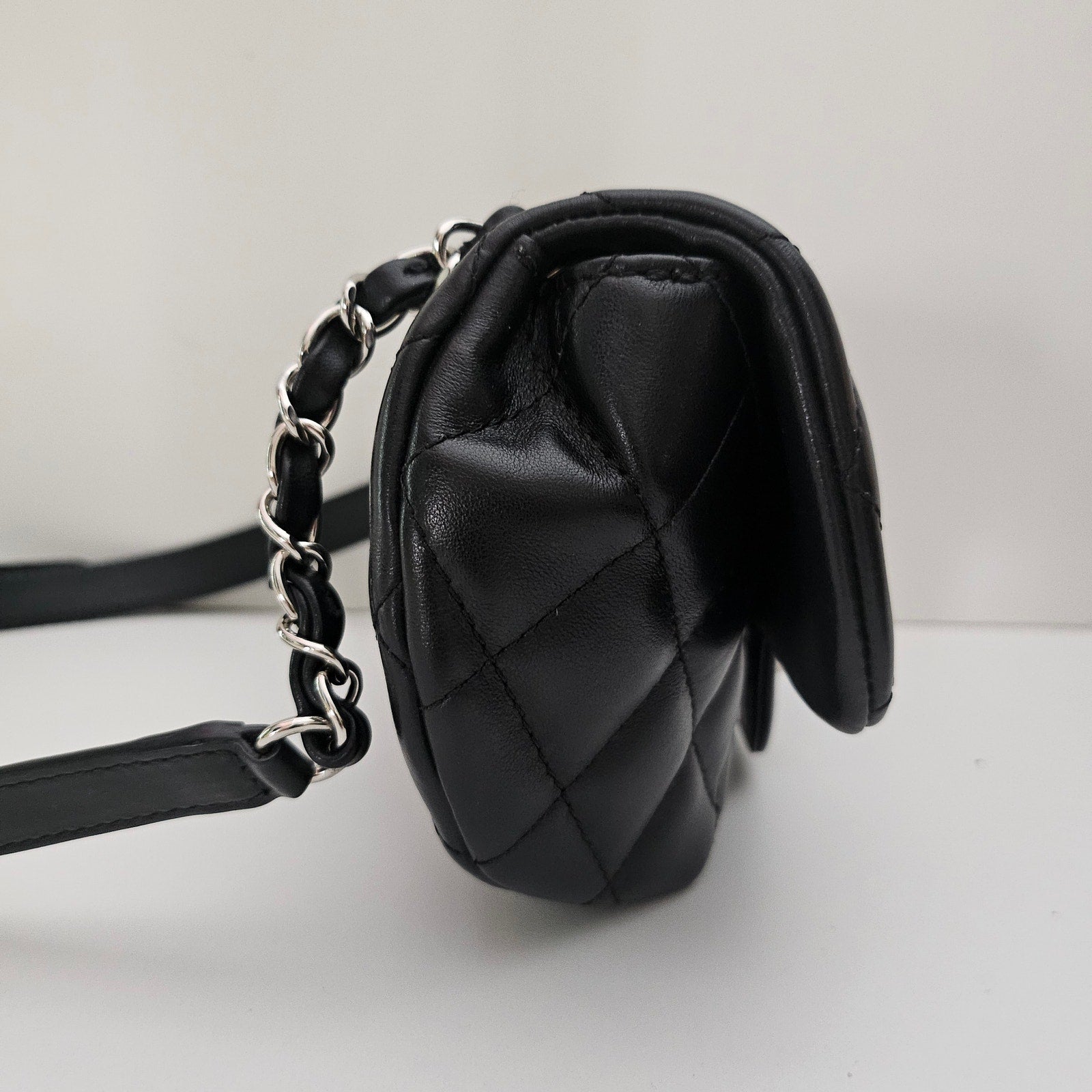 Chanel Quilted Uniform Leather CC Belt Bum Bag Black