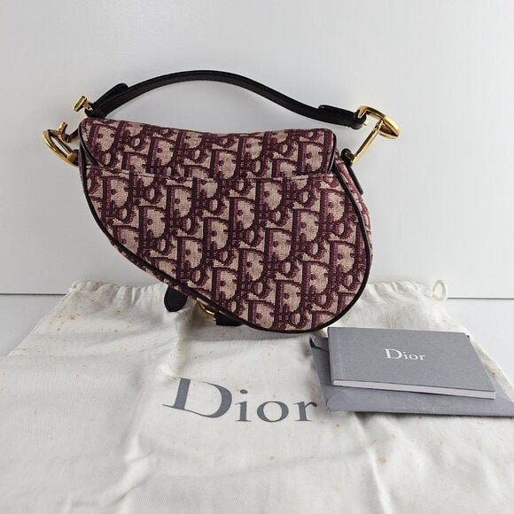 Christian Dior Oblique Mini Saddle Bag Red