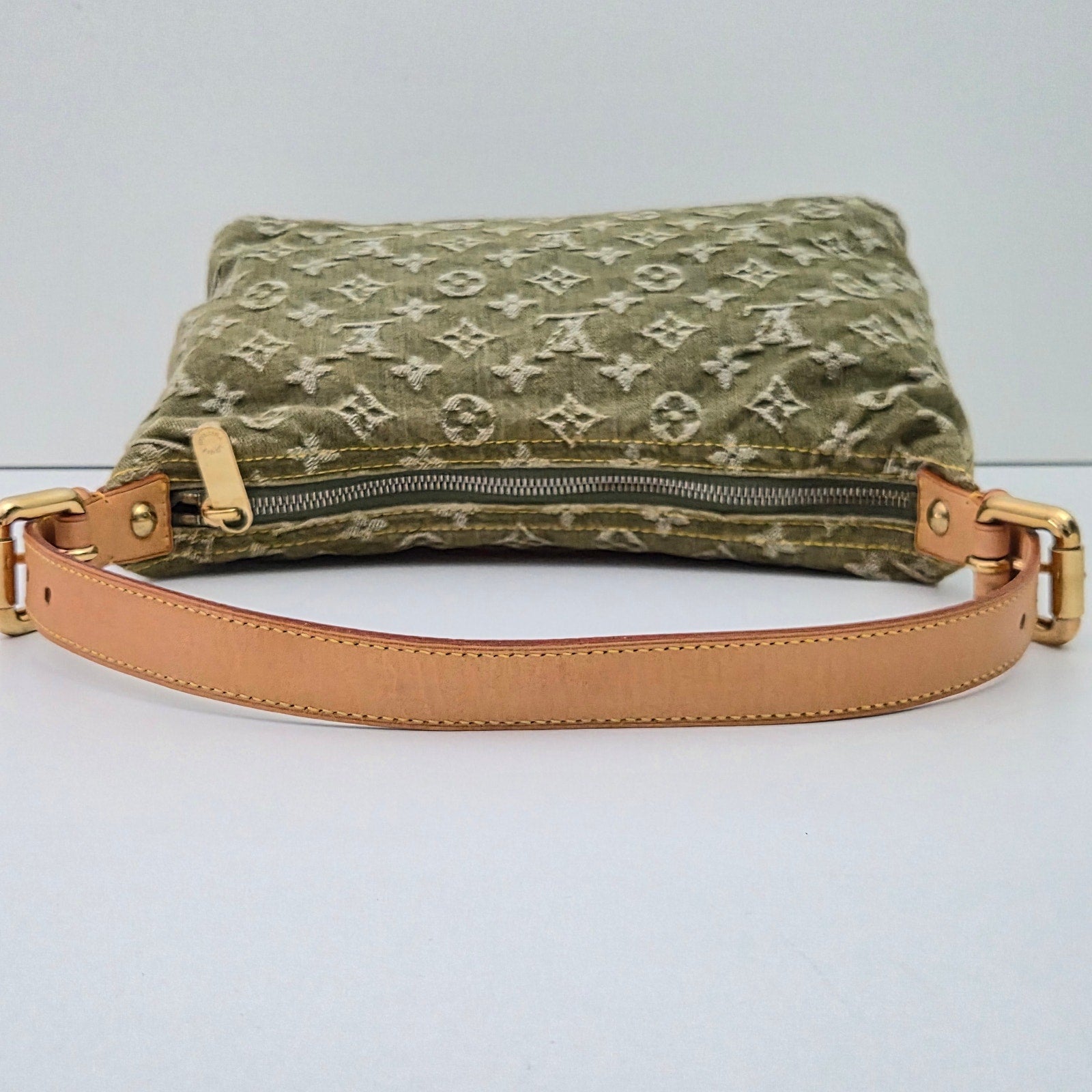 Louis Vuitton Green Denim Monogram Denim Baggy PM Bag